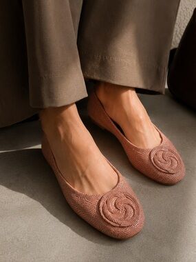 The FLEXX Bon Bon Mango Ariel Ballet Flats Pink Orange Leather US 6.5
